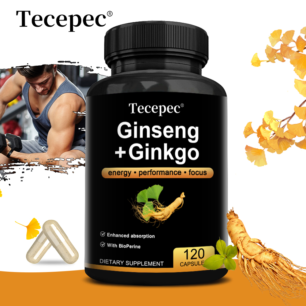 Ginkgo Biloba Extract - Ginseng + Ginkgo Capsules - Boosts
