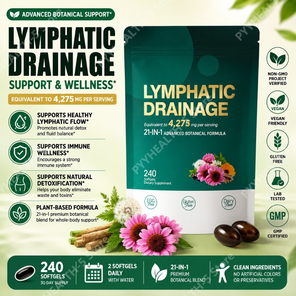 Herbal Wellness Blend - 21-in-1 Lymphatic Support Softgels 4275mg Herbal