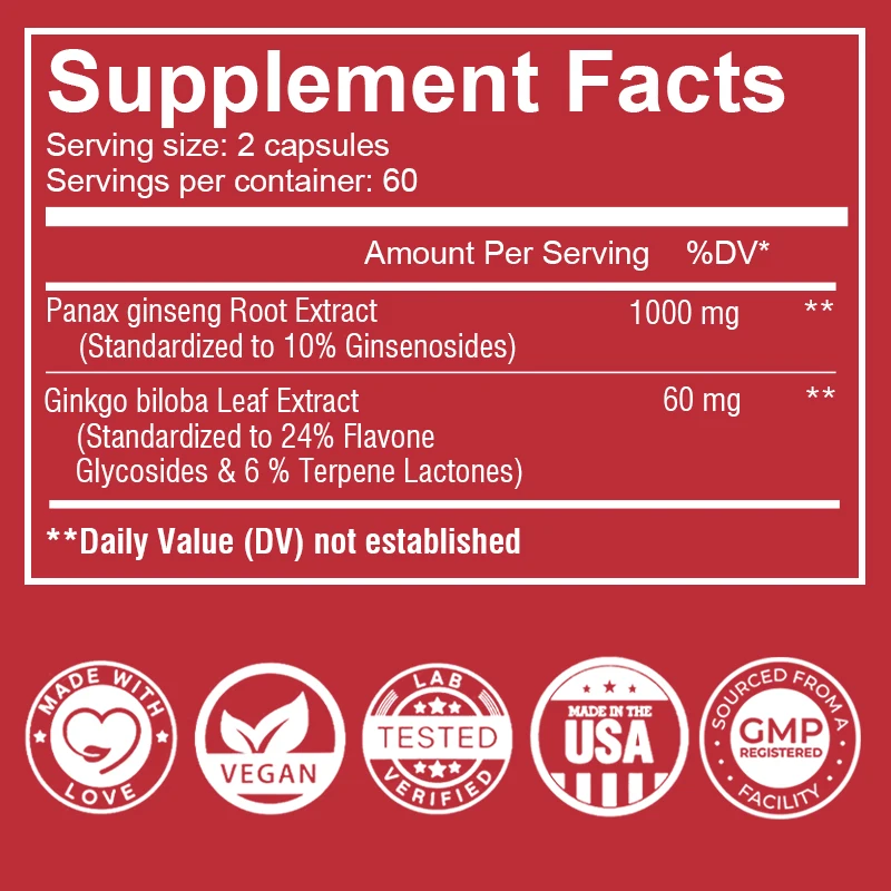 Korean Red Ginseng Capsules -  - Ginkgo Biloba Extract recensie en prijs