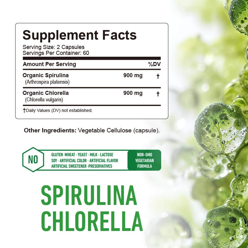 Spirulina Chlorella Capsules - - Herbal Weight recensie en prijs