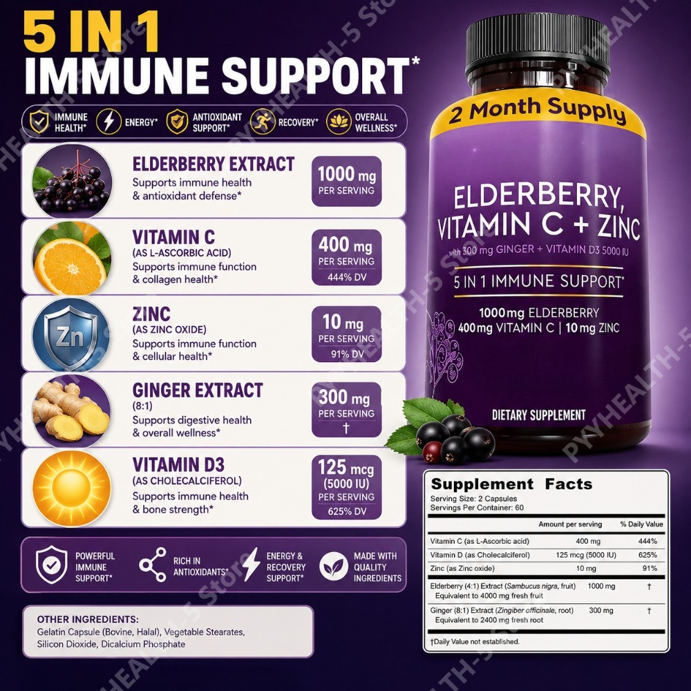 Elderberry Capsules with Vitam - Herbal Wellness Blend recensie en prijs
