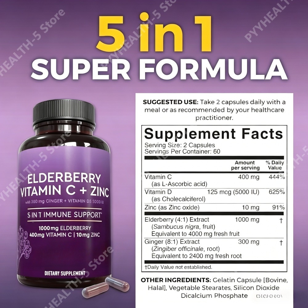 Elderberry Capsules with Vitam - Herbal Wellness Blend recensie en prijs