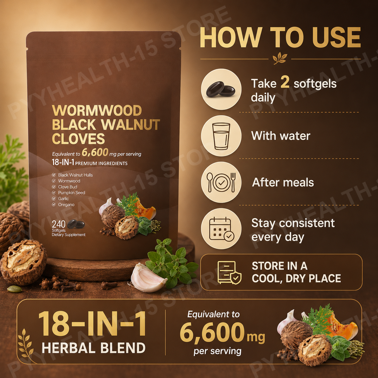 18-in-1 Wormwood Black Walnut  - Herbal Wellness For You recensie en prijs